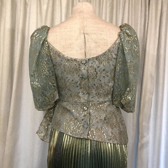 Vintage NEW Women's Princess Gown Separates Dress Blue Gold 1970s - Picture 13 of 16